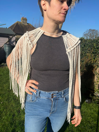 Natural Macrame Shoulder Epaulette