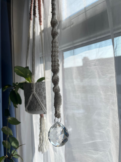 Eco-Friendly Handmade Macrame Sun Catcher with Crystal Prism