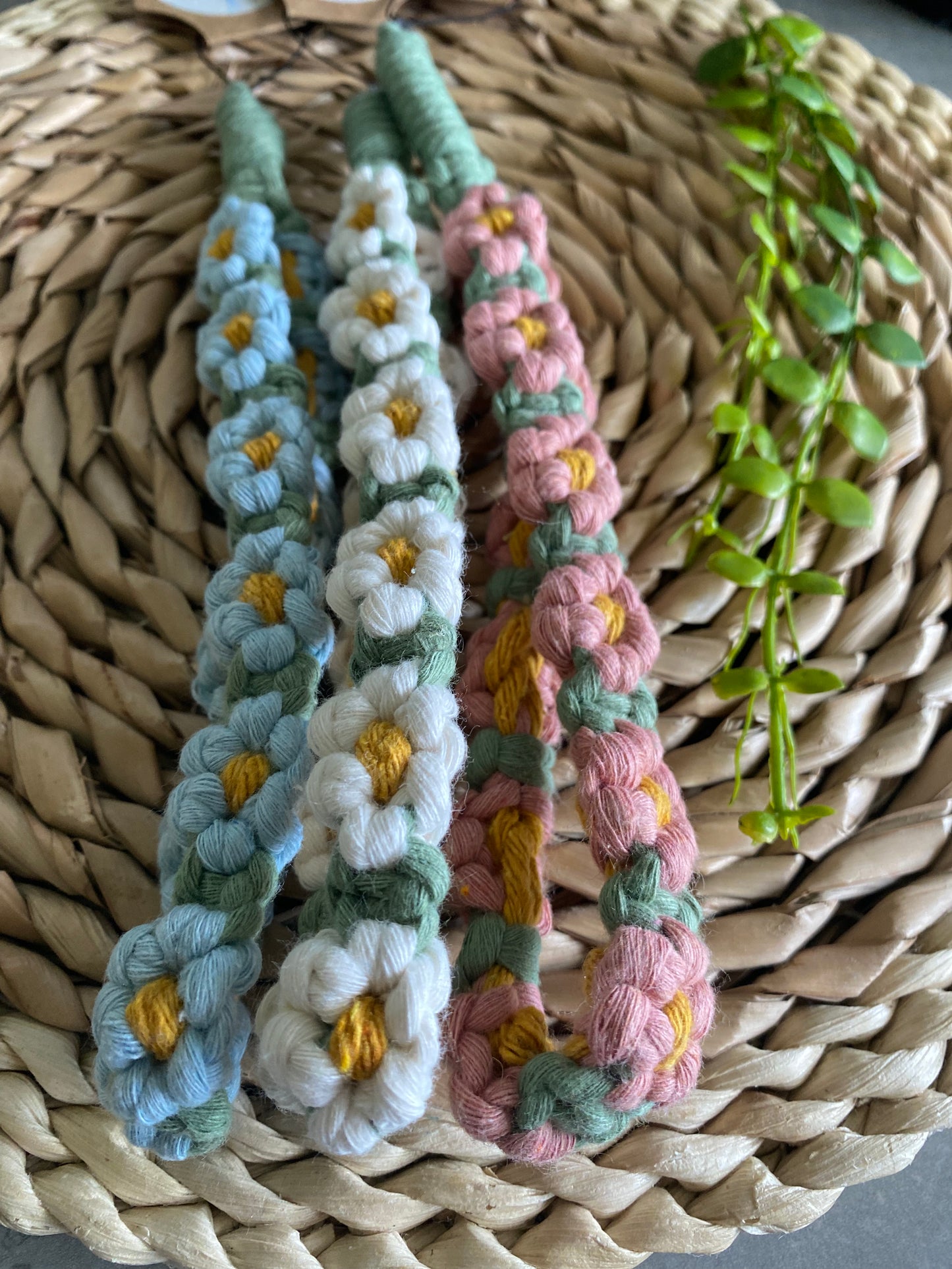 Macra-Made With Love daisy chain phone wrist strap multiple knots 