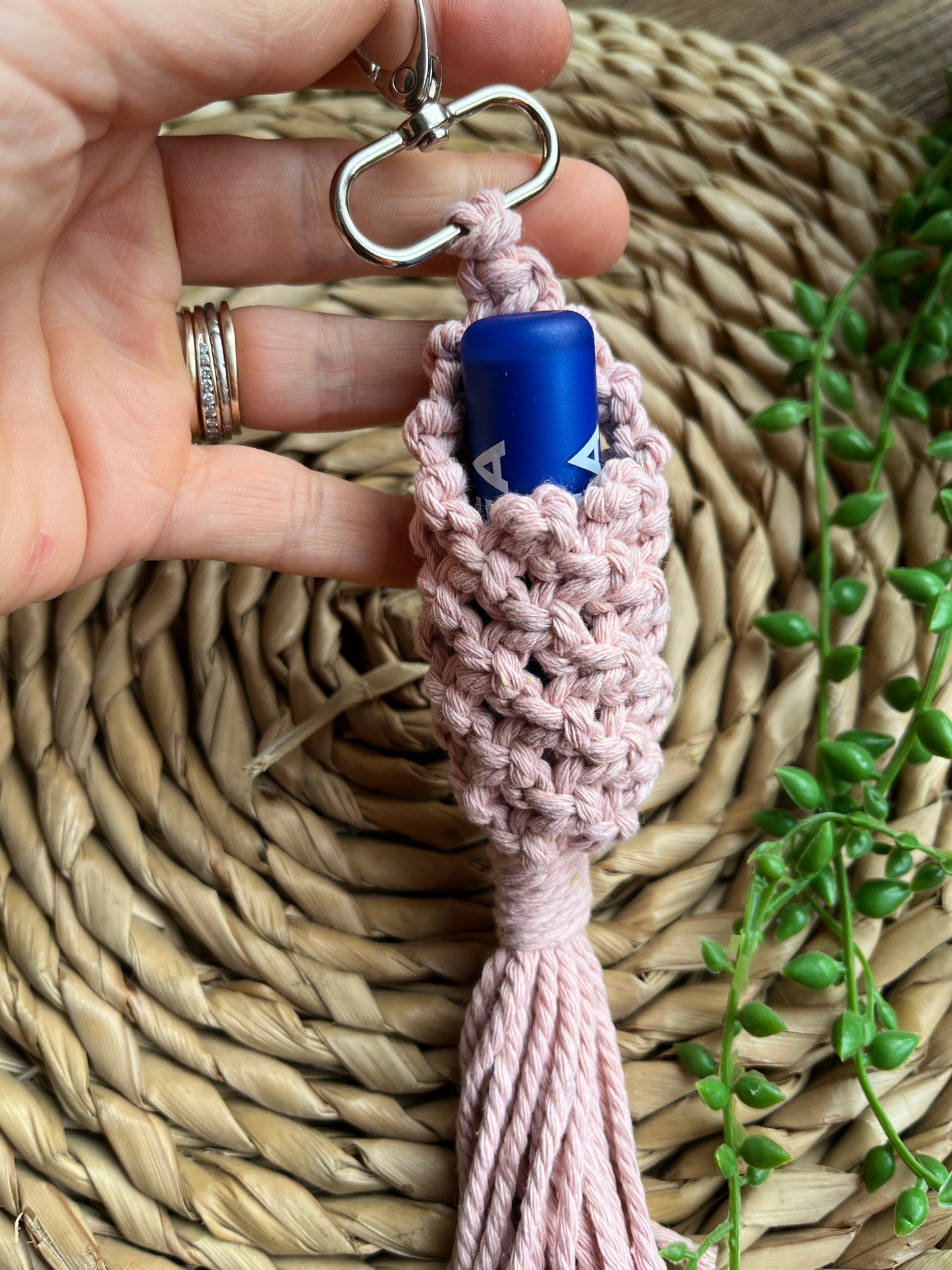 Macrame Lip Balm Keychain Holder