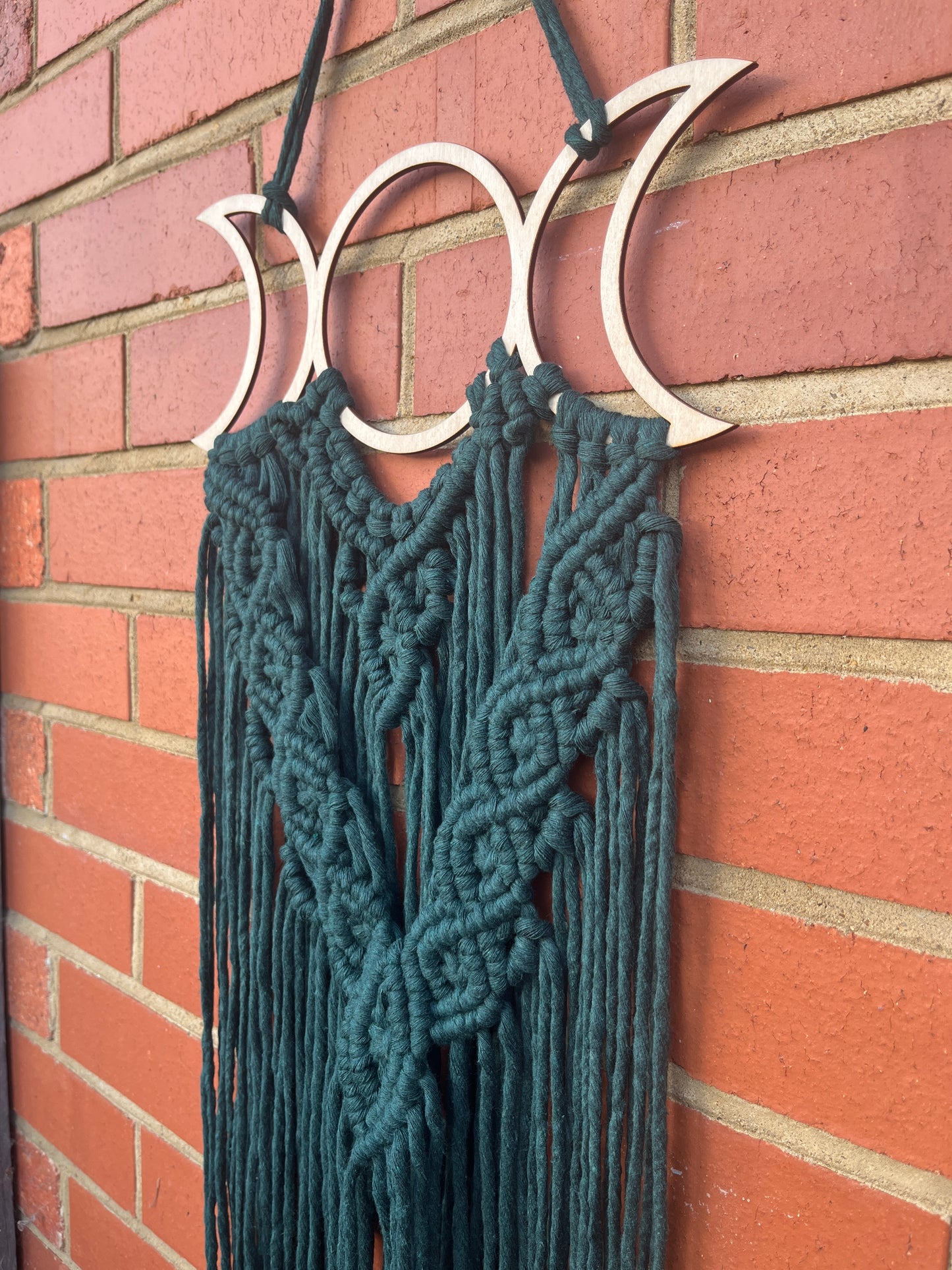 Triple Moon Dark Green Wall Hanging