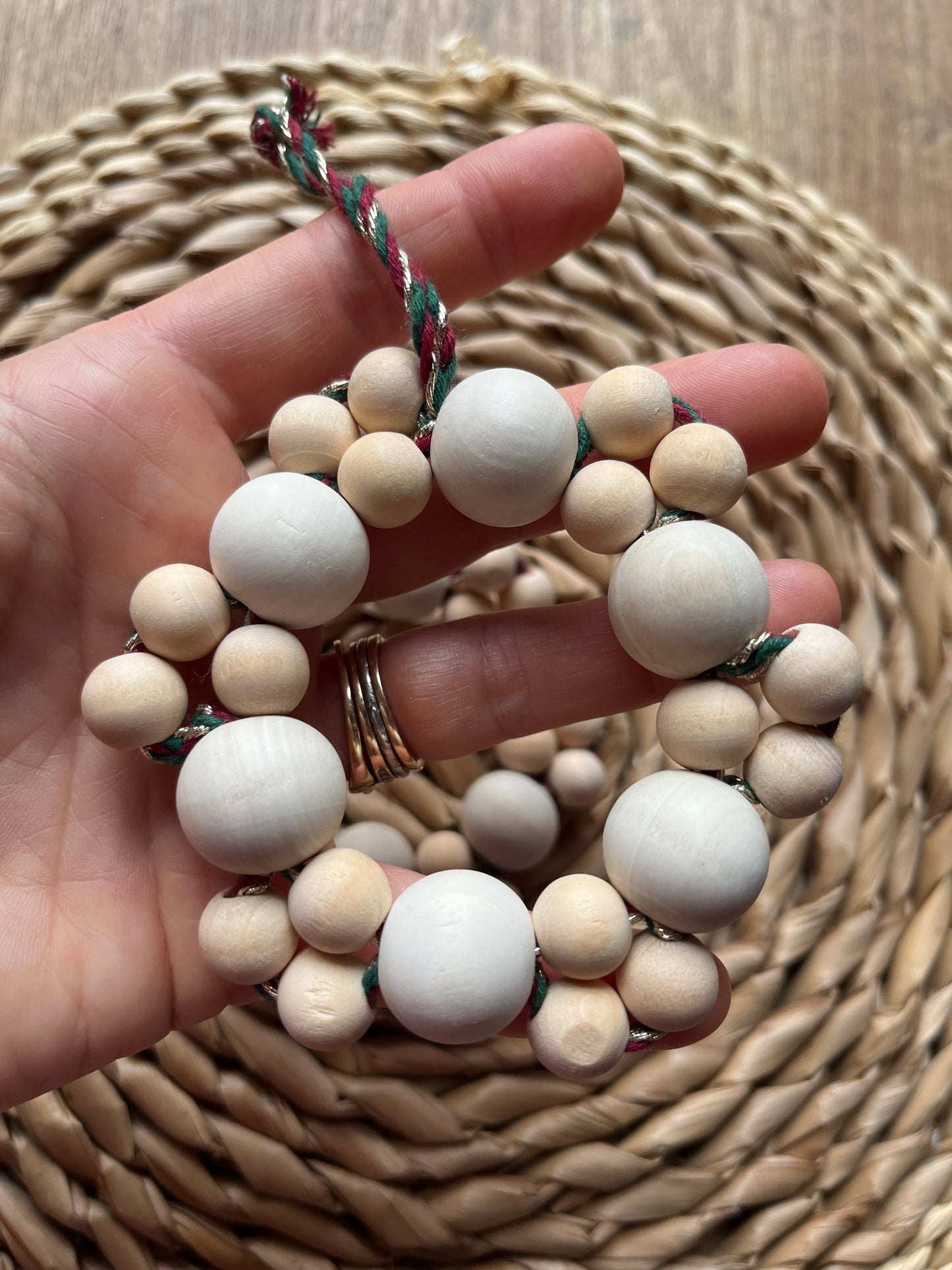 Beaded Wreath Christmas Hanging Decoration