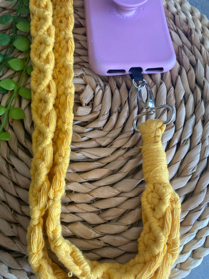 Macra-Made With Love chunky phone lanyard mustard details