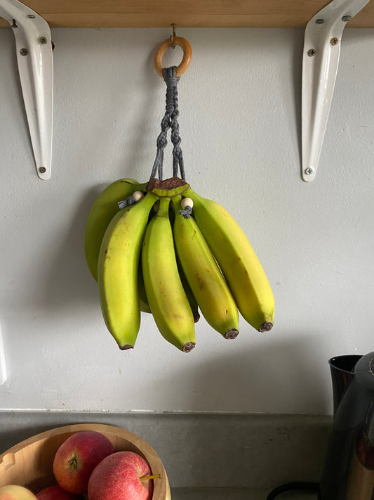 Banana hanger kitchen decor dark grey plain