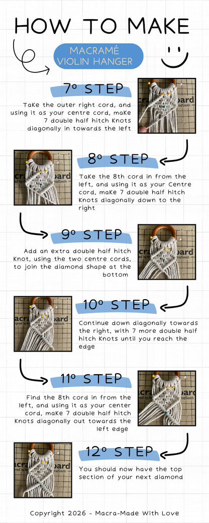 Macramé Violin hanger tutorial - Step-by-Step Guide