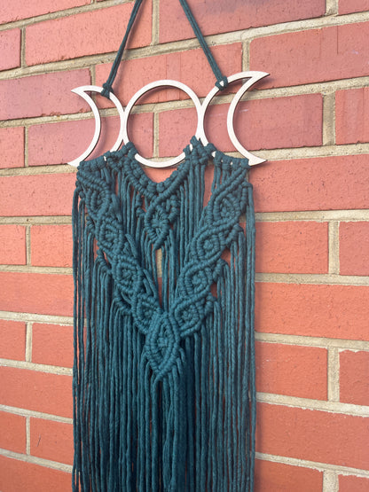 Triple Moon Dark Green Wall Hanging