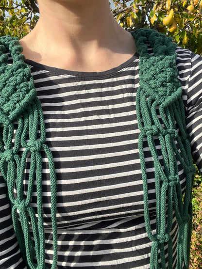 Boho Macramé Fringe Waistcoat Vest