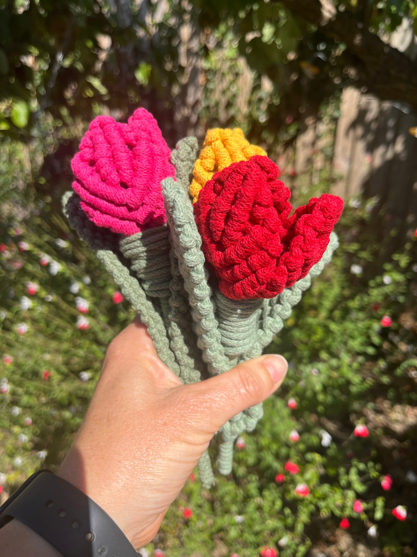 Macramé Tulip Flower Stem Decoration
