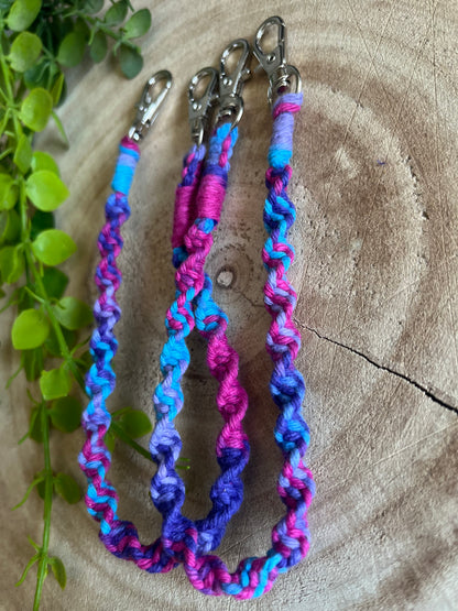 Purple Macrame Boot Chains with Metal Clasp - Sustainable Shoe Accessories