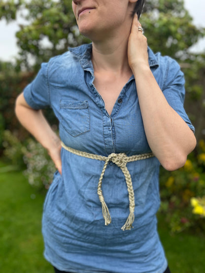 Eco friendly braided macrame belt - waist accessory