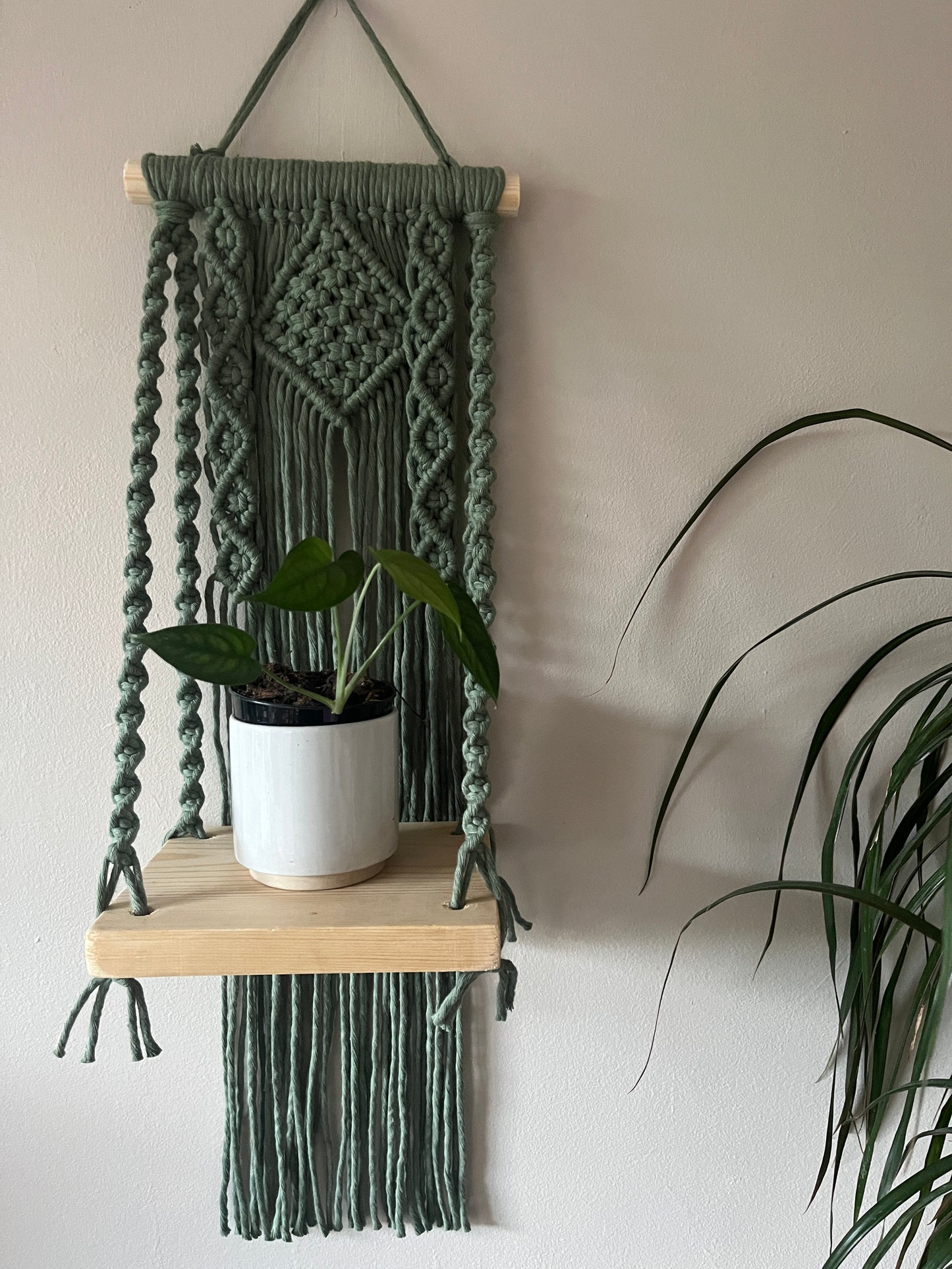 Sage Green Small Wall Shelf