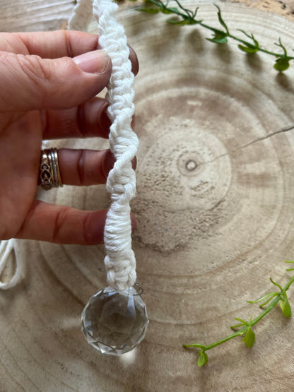 Eco-Friendly Handmade Macrame Sun Catcher with Crystal Prism