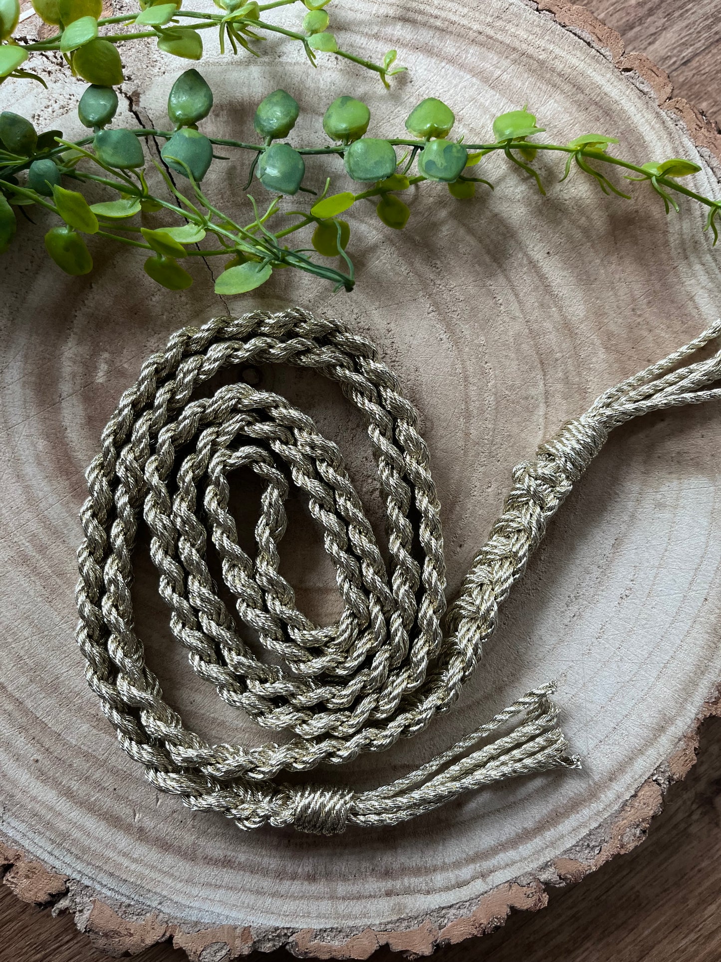 Eco friendly braided macrame belt - waist accessory