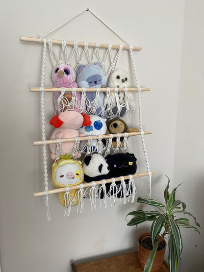 Wall hanging eco friendly soft toy storage hammock - single or triple