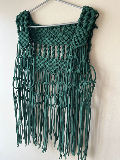 Boho Macramé Fringe Waistcoat Vest