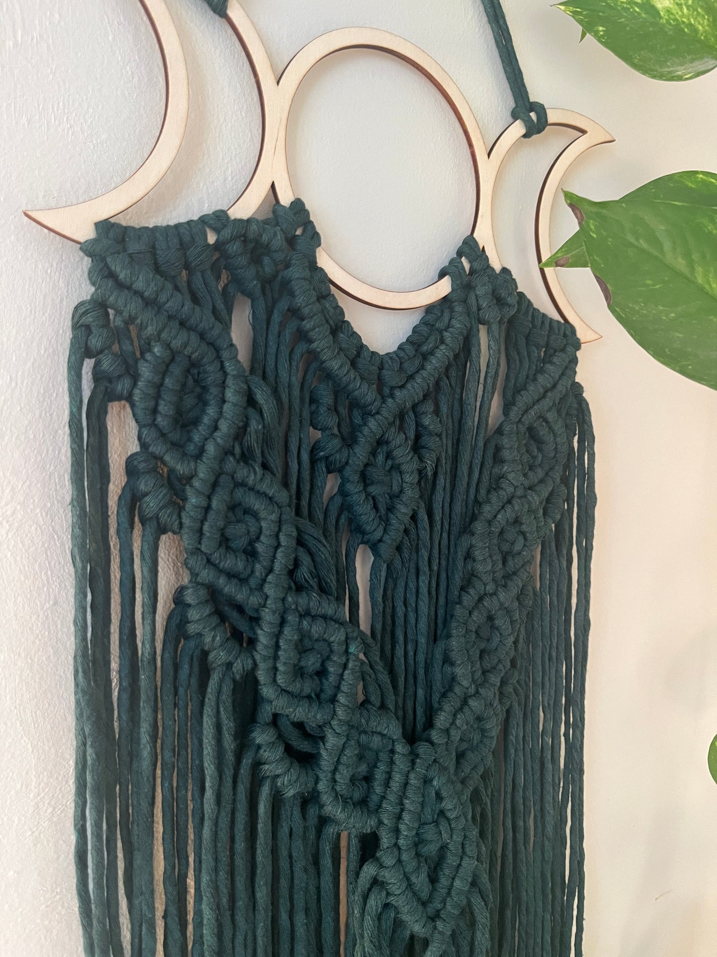 Triple Moon Dark Green Wall Hanging