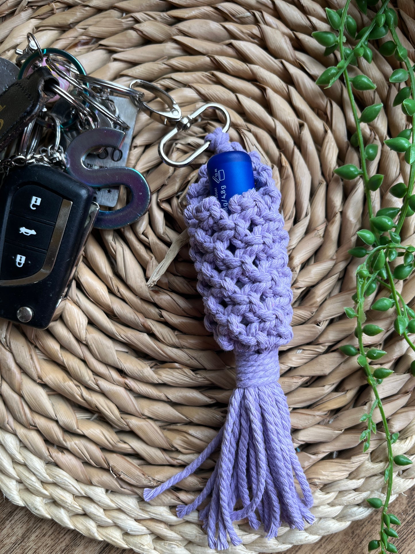 Macrame Lip Balm Keychain Holder