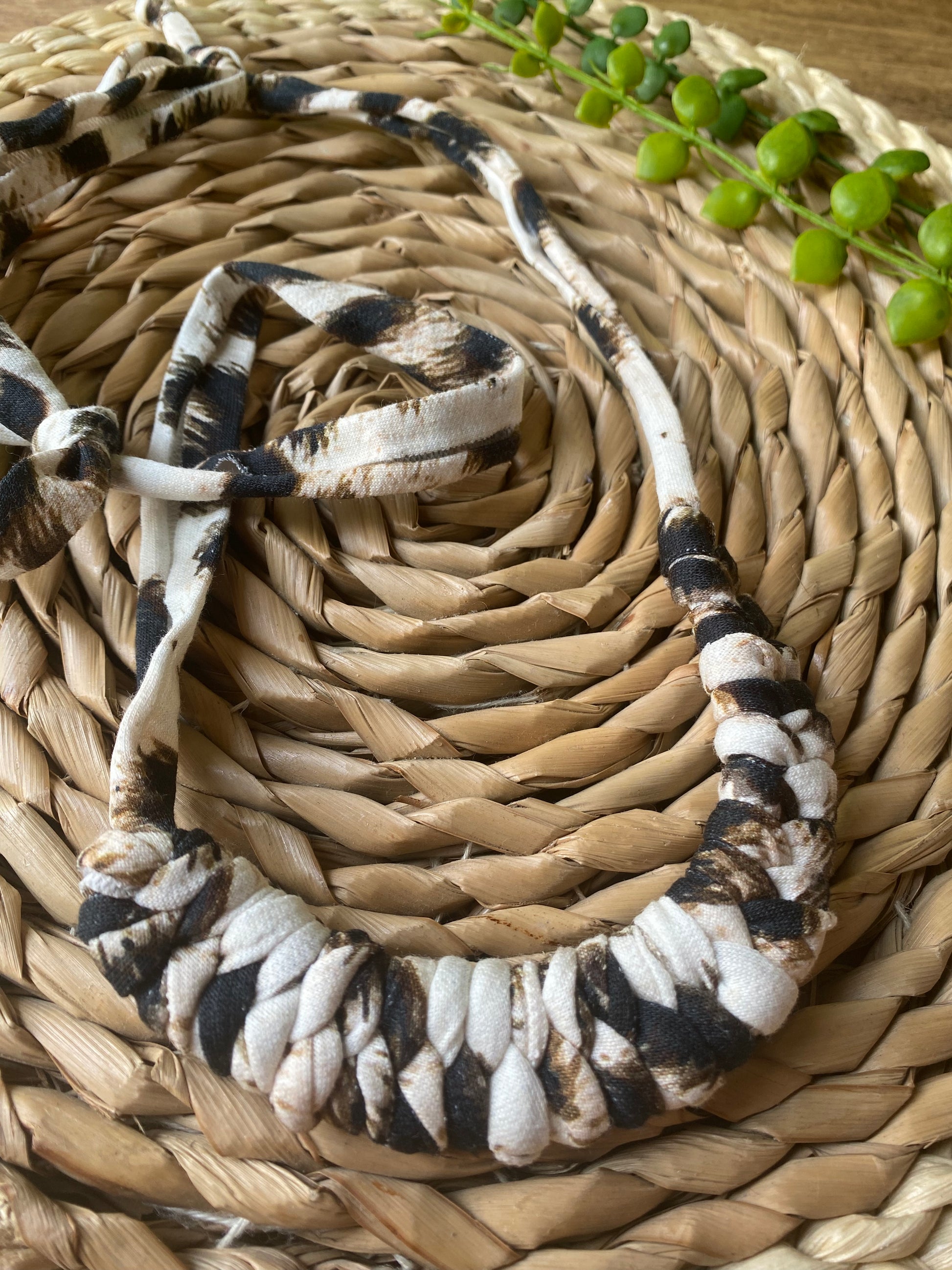 Macra-Made With Love rope necklace animal print close