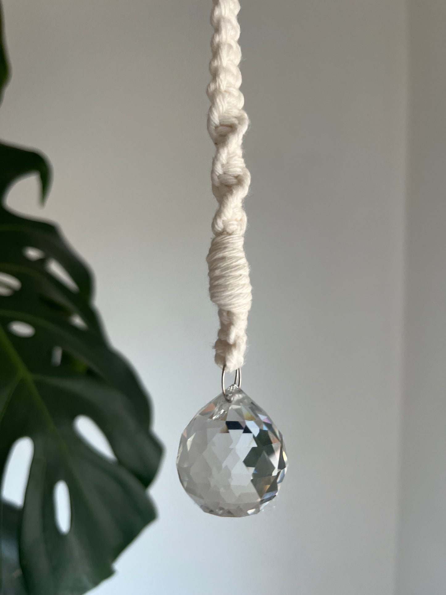 Eco-Friendly Handmade Macrame Sun Catcher with Crystal Prism