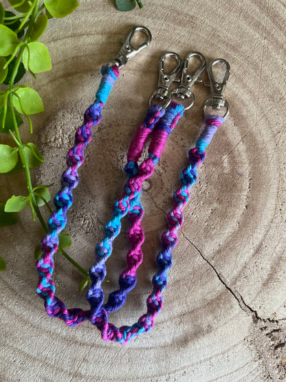 Purple Macrame Boot Chains with Metal Clasp - Sustainable Shoe Accessories