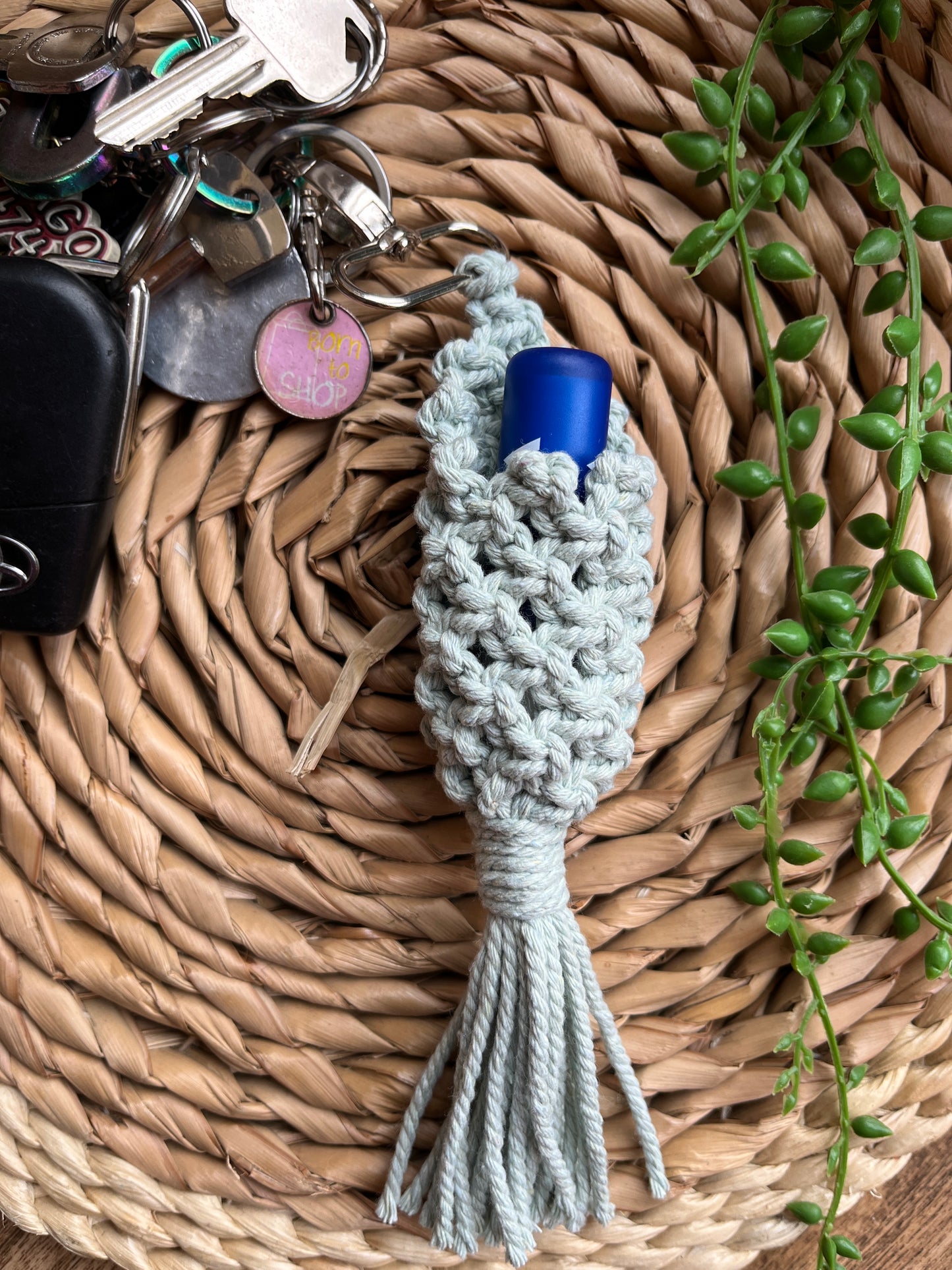 Macrame Lip Balm Keychain Holder