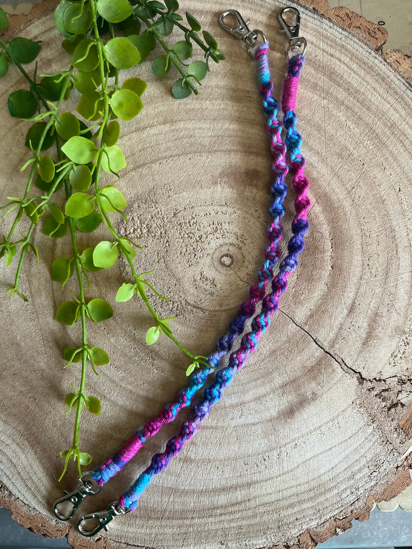 Purple Macrame Boot Chains with Metal Clasp - Sustainable Shoe Accessories