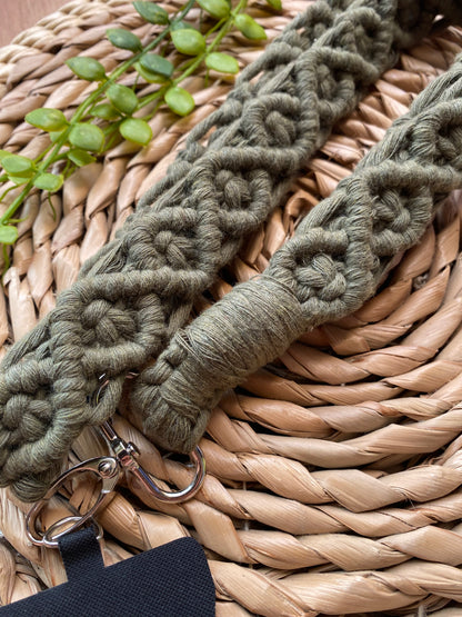 Macra-Made With Love chunky phone lanyard olive details