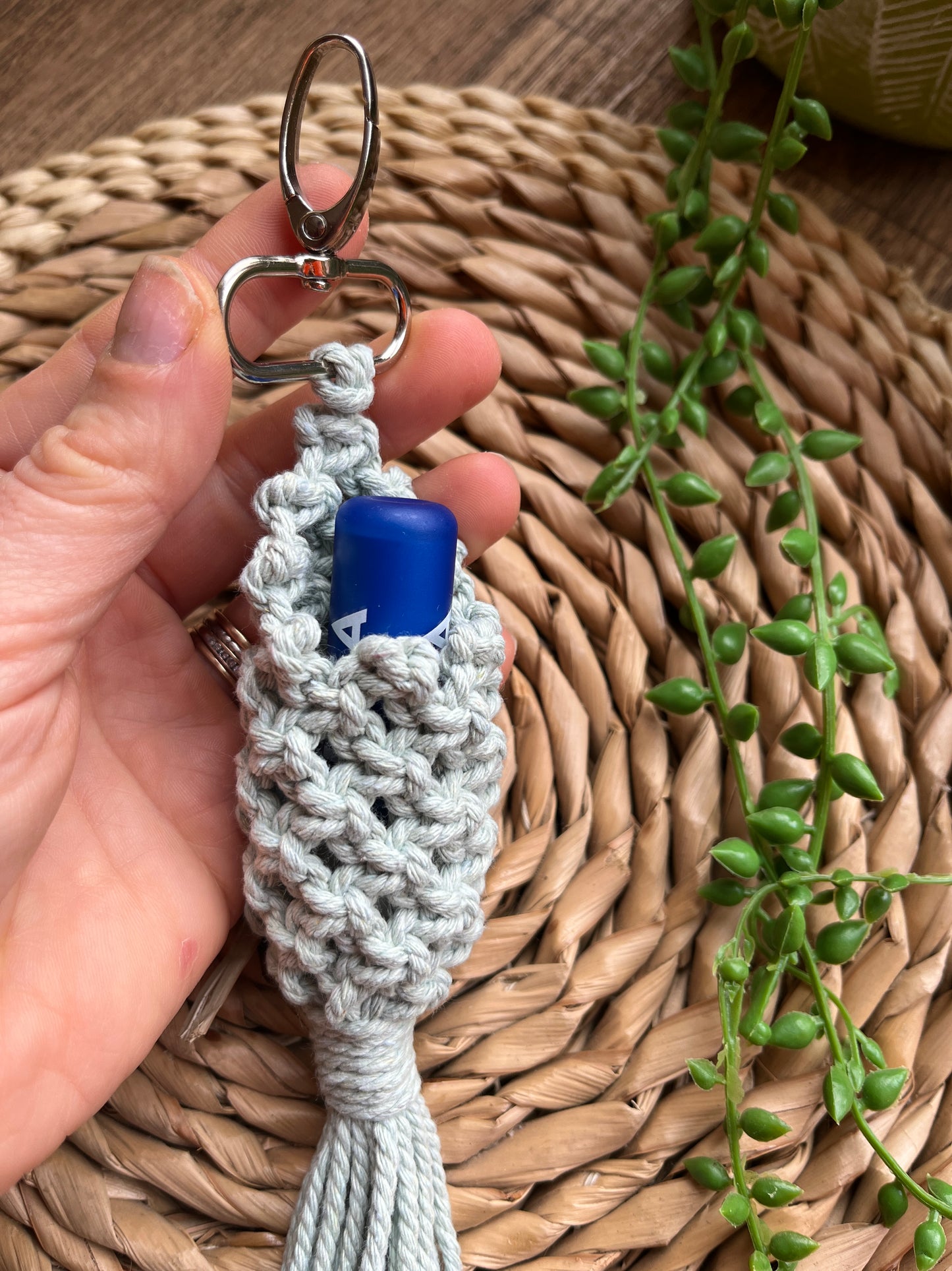 Macrame Lip Balm Keychain Holder