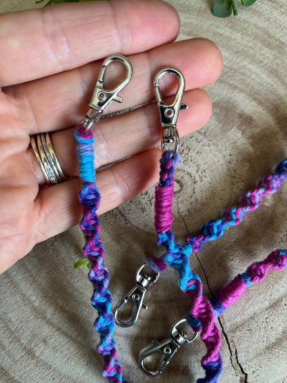 Purple Macrame Boot Chains with Metal Clasp - Sustainable Shoe Accessories