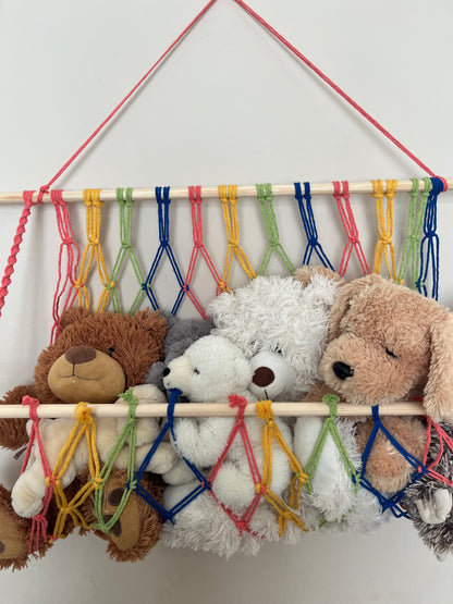 Wall hanging eco friendly soft toy storage hammock - single or triple