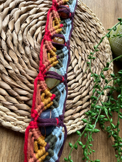 Chakra Macramé Wall Hanging with Gemstones