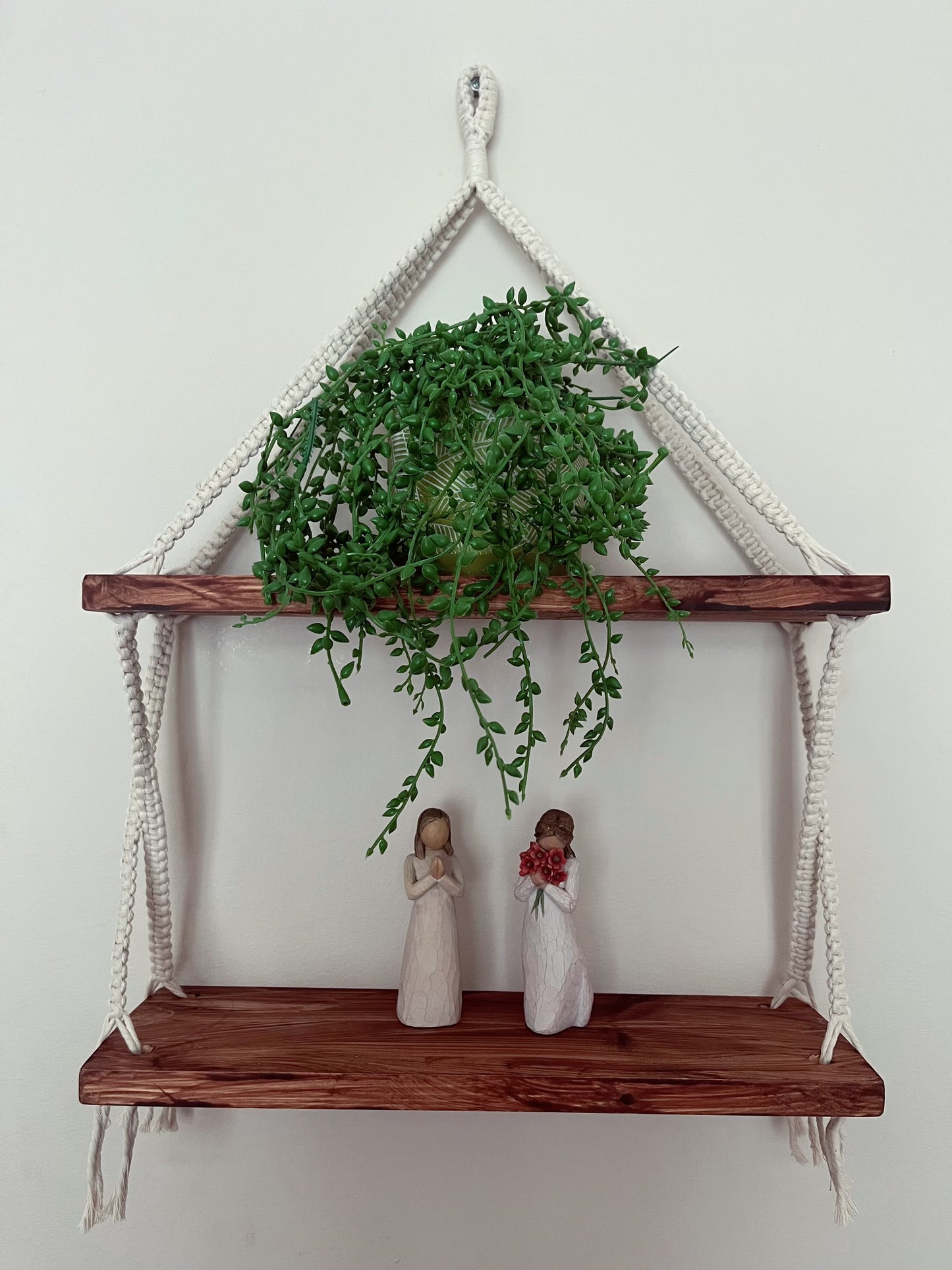 One-of-a-Kind Natural Macramé Double Hanging Shelf