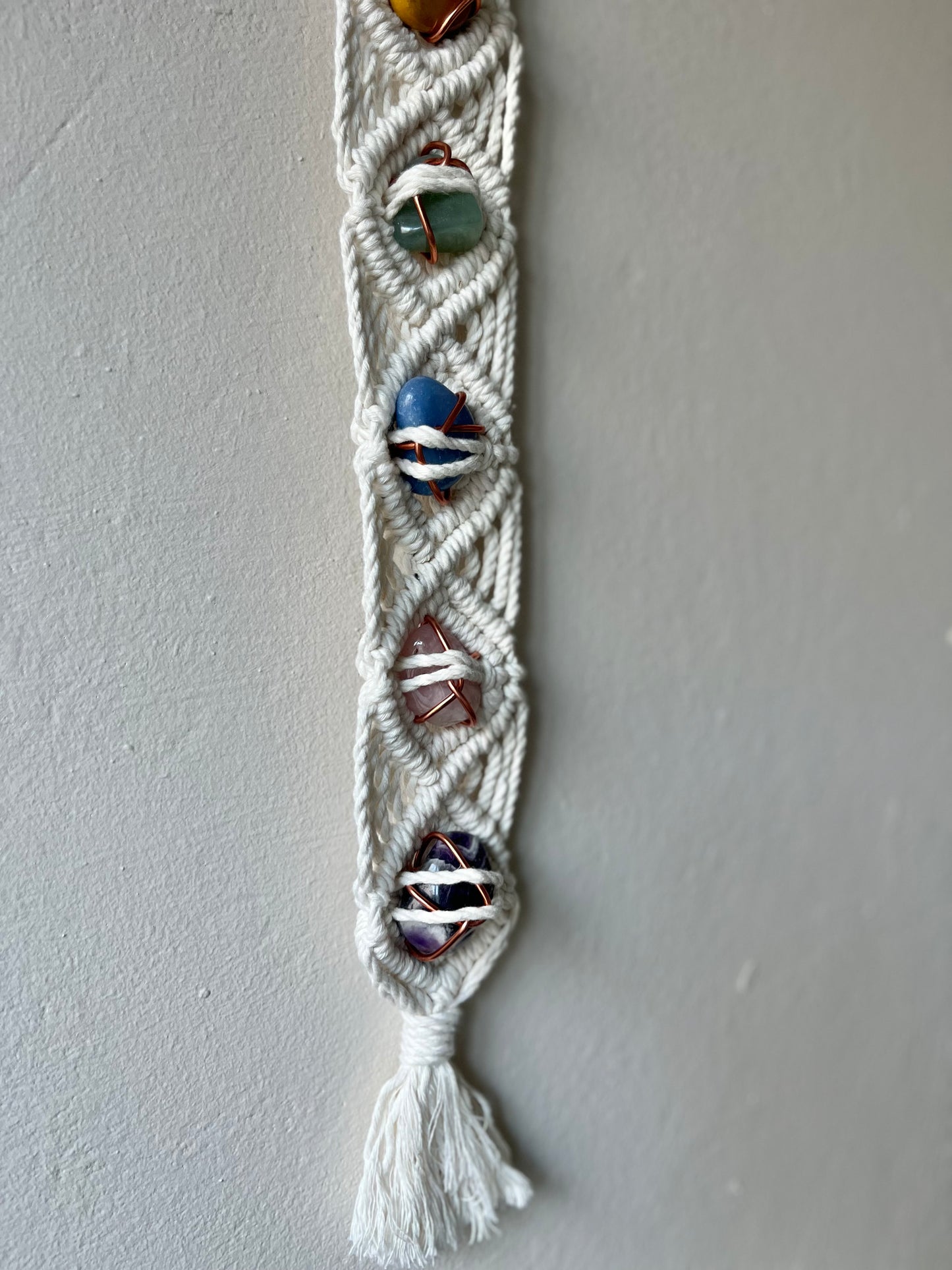 Macrame Chakra Gemstone Wall Hanging