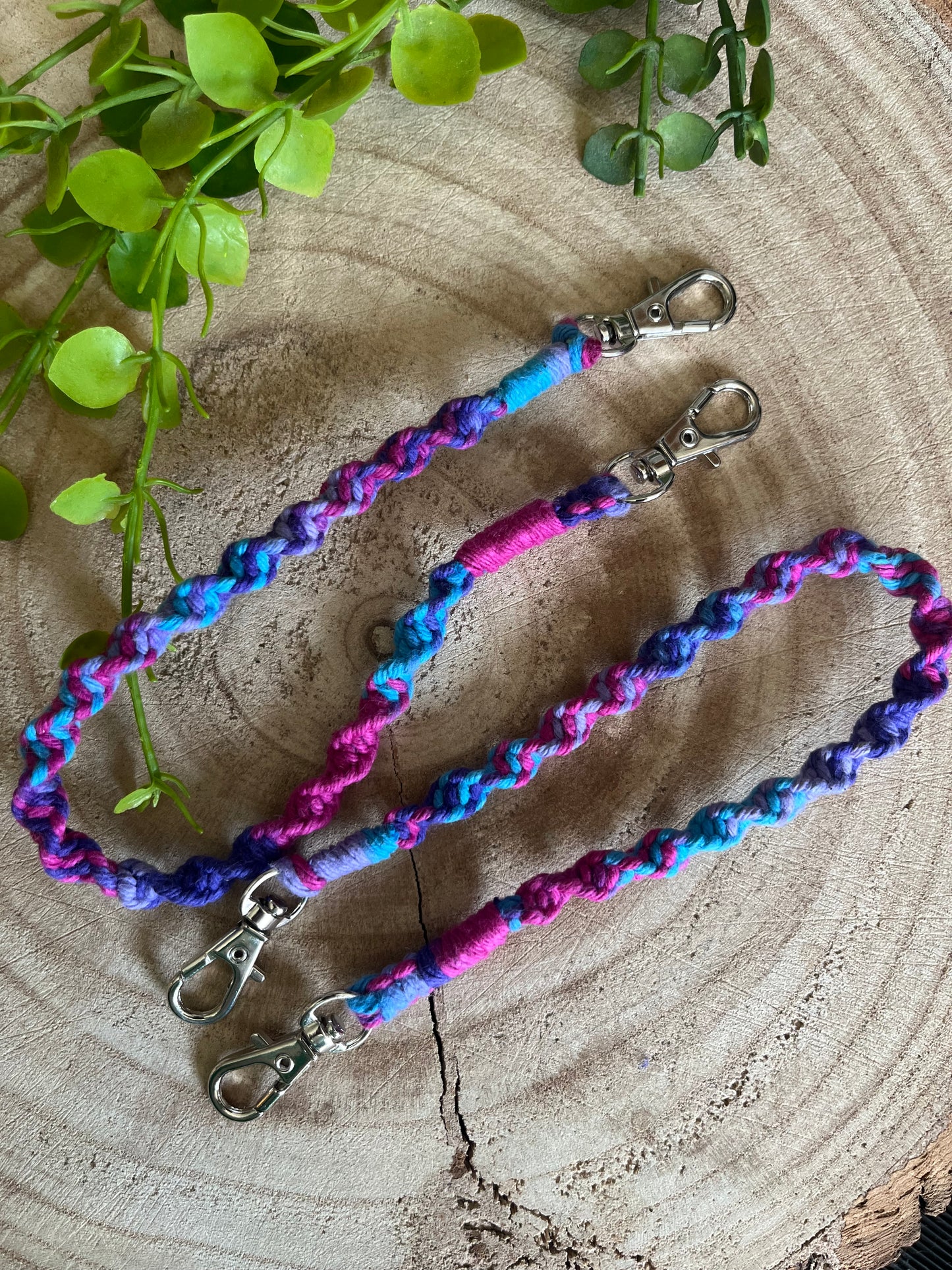 Purple Macrame Boot Chains with Metal Clasp - Sustainable Shoe Accessories