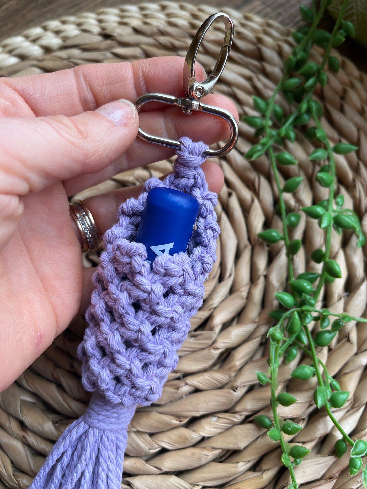 Macrame Lip Balm Keychain Holder