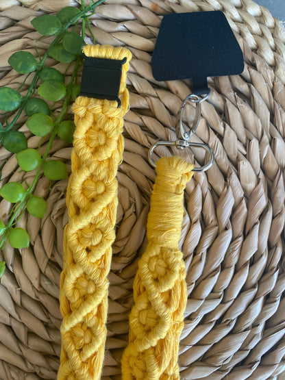 Macra-Made With Love chunky phone lanyard yellow zoomed 