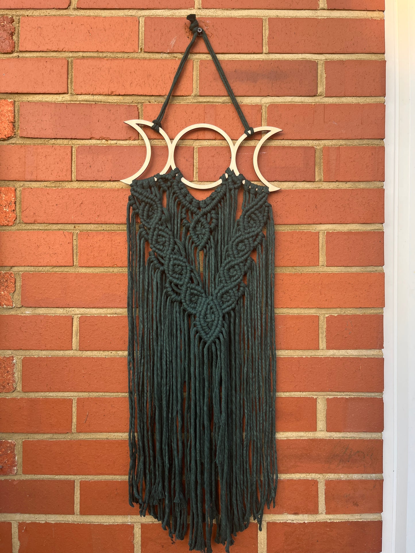 Triple Moon Dark Green Wall Hanging