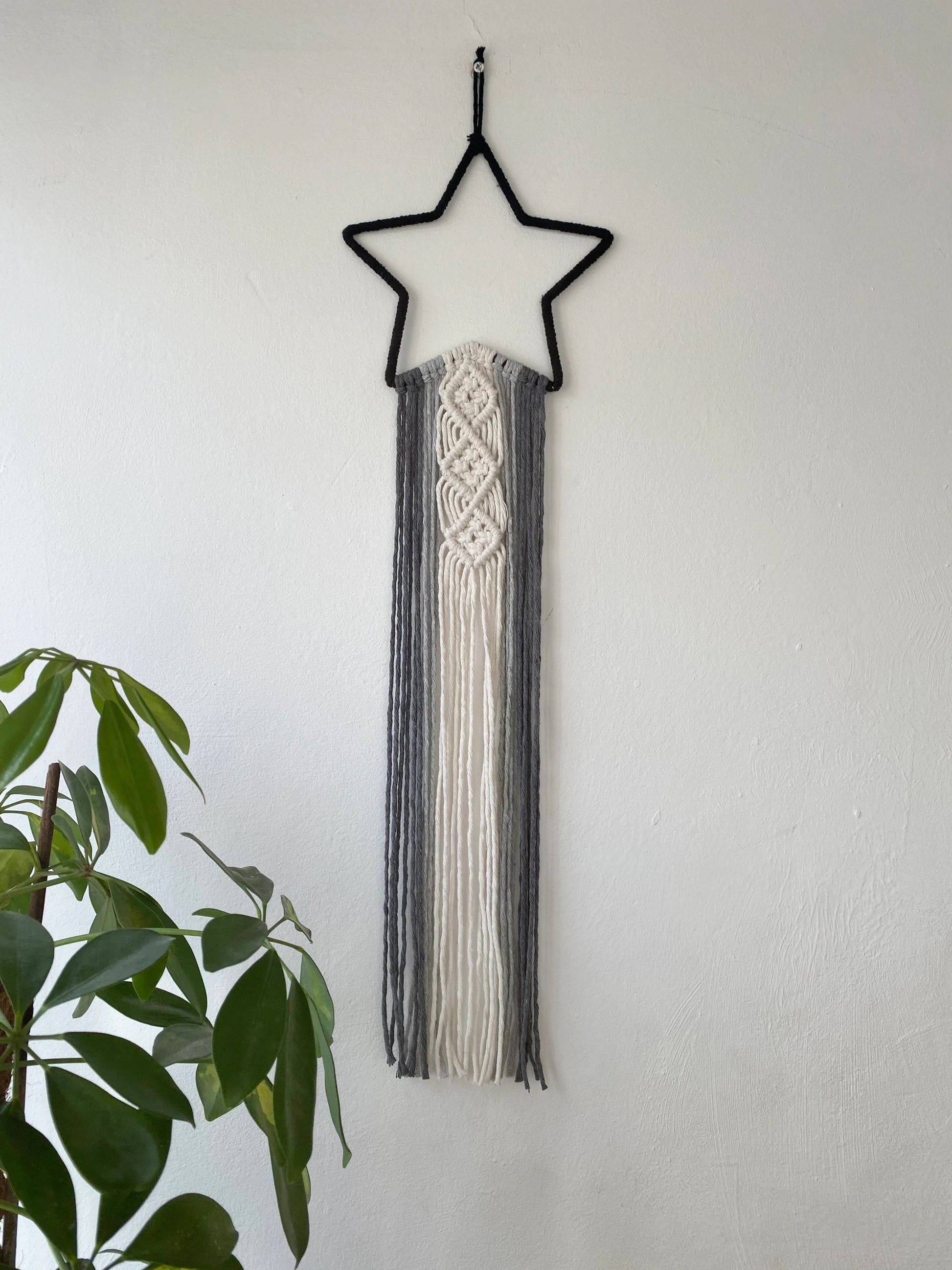 Macra-Made With Love star wall hanging monochrome zoomed out