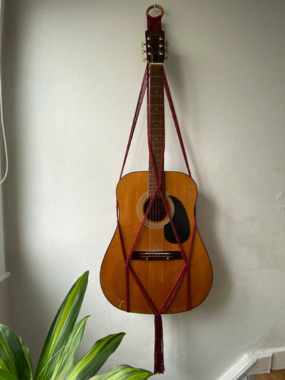 Macra-Made With Love acoustic guitar wall mount hanger deep red