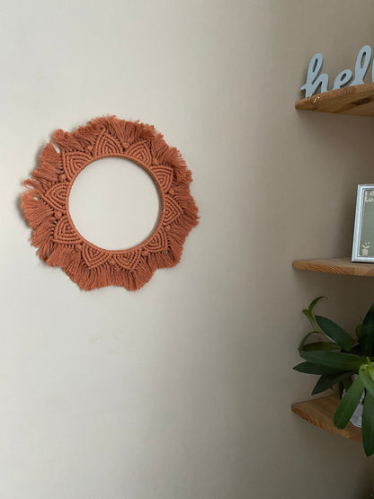 Macra-Made With Love mandala wall hanging terracotta