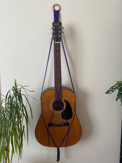 Macra-Made With Love acoustic guitar wall mount hanger purple close