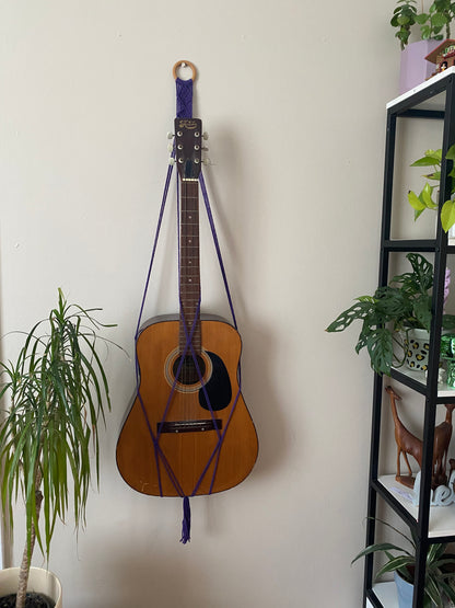 Macra-Made With Love acoustic guitar wall mount hanger purple