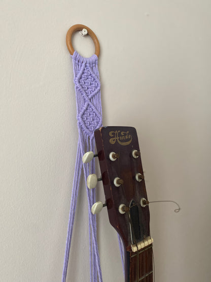 Macra-Made With Love acoustic guitar wall mount hanger lilac top