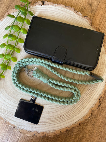 Macra-Made With Love phone holder lanyard eucalyptus 