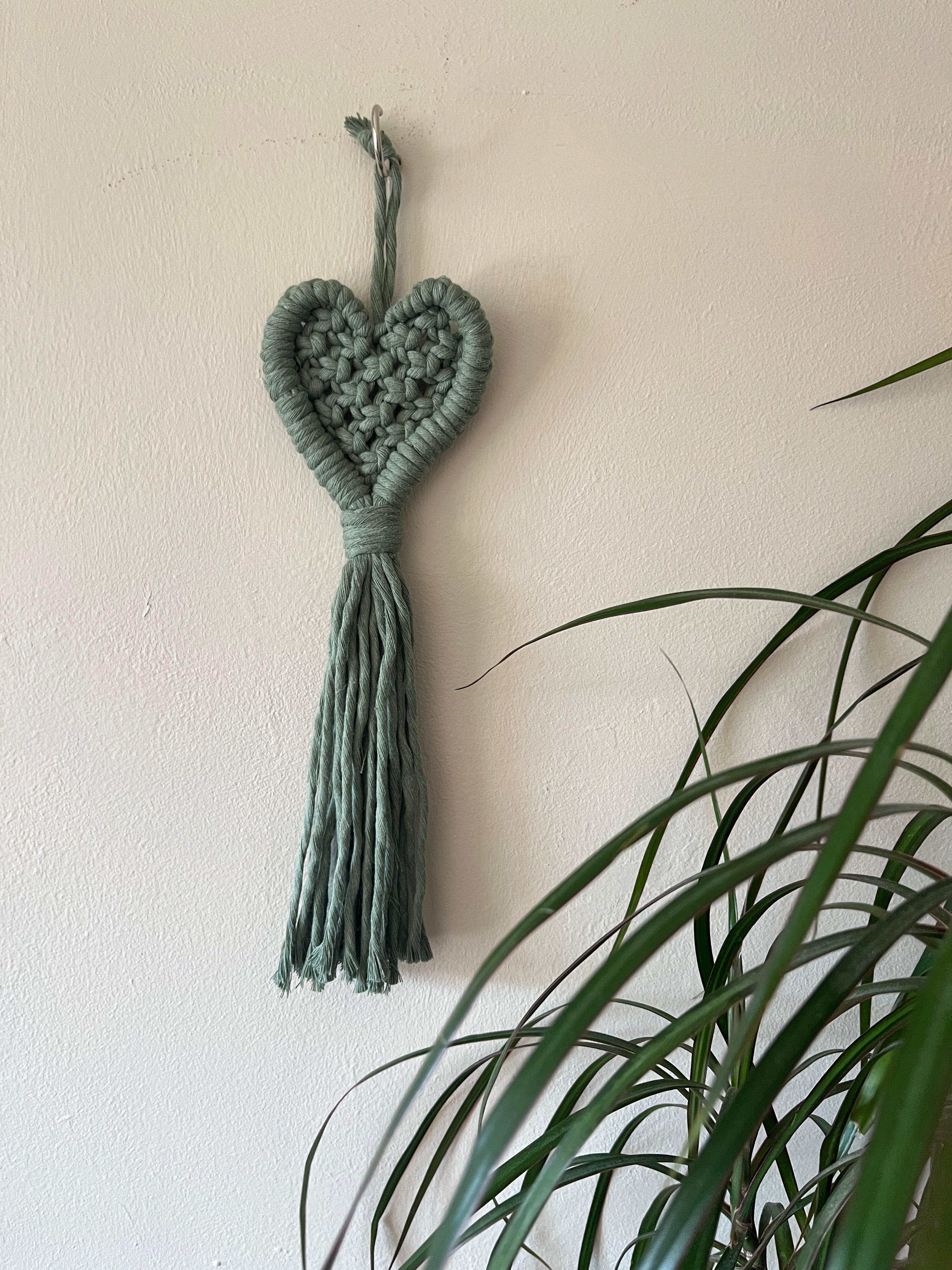 Handmade Macramé Heart Door Hanger | Recycled Cotton Boho Decor
