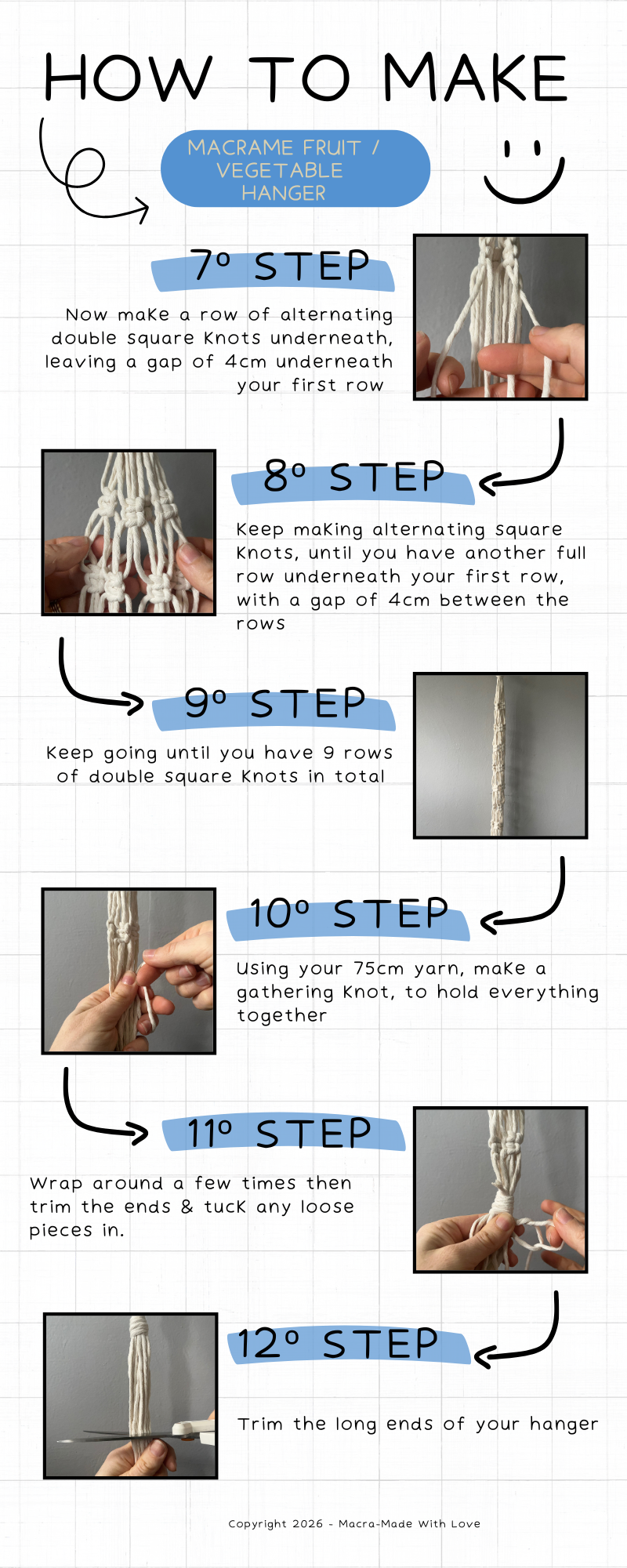 Step-by-step guide on how to make a vegetable hanger, with text and multiple images.