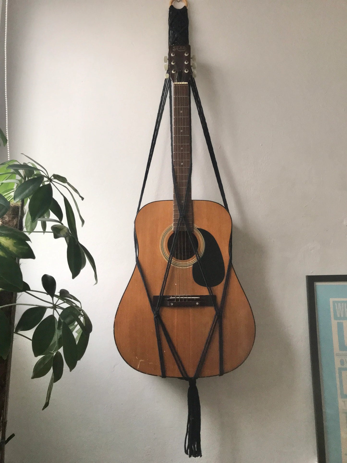 Macra-Made With Love acoustic guitar wall mount hanger navy