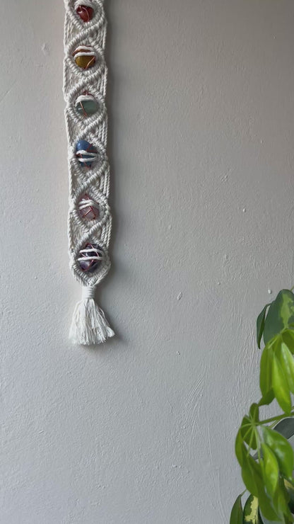 Macrame Chakra Gemstone Wall Hanging