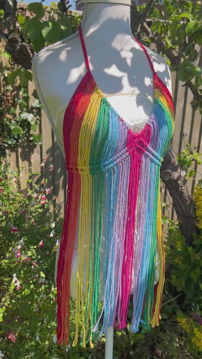 Macrame Bohemian Rainbow Festival Top