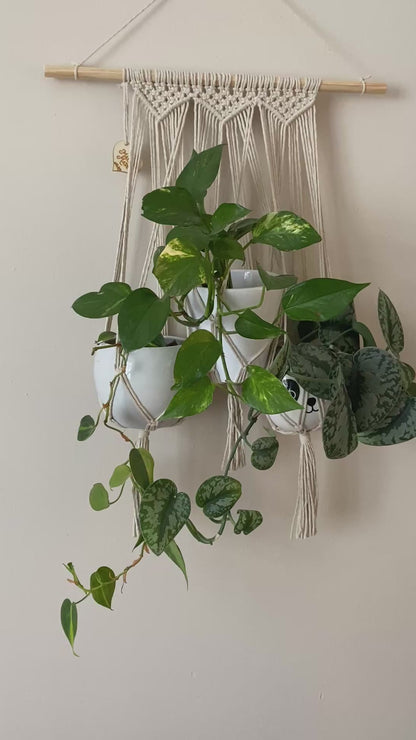 Triple Wall Hanging Macrame Plant Hanger